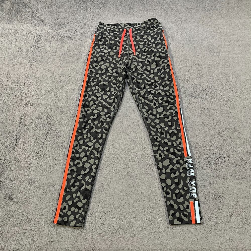 Sarah's Day x White Fox Active Black Gray Racer Leggings Camo Women's Size Small